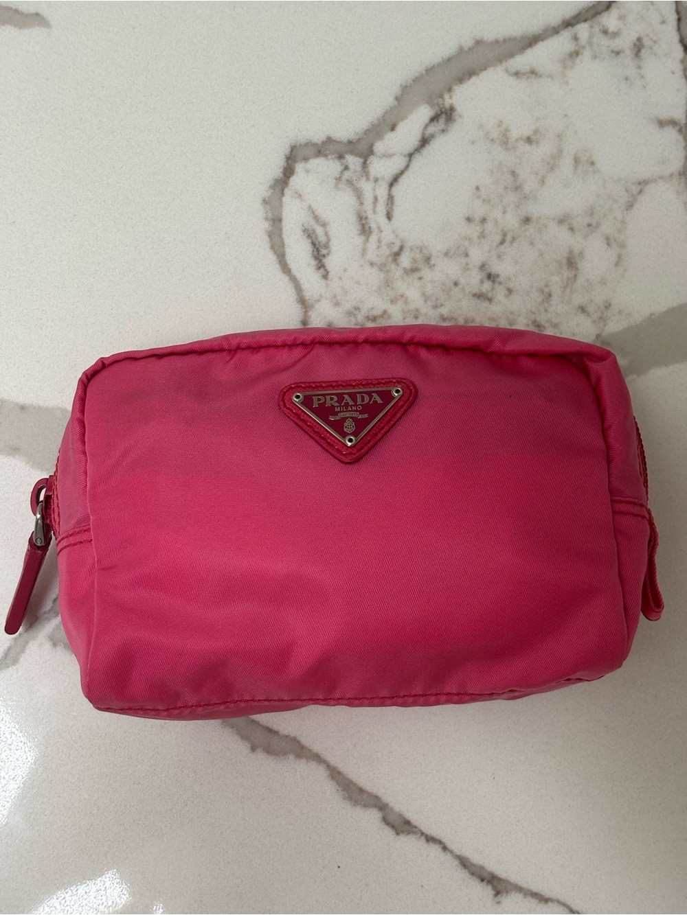 Prada Hot Pink Nylon Cosmetic Case